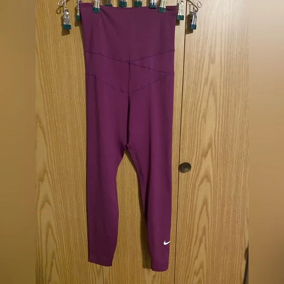 Nike Dri-FIT Maternity Leggings Magenta/Purple High-Waisted - Size S - Picture 1 of 5